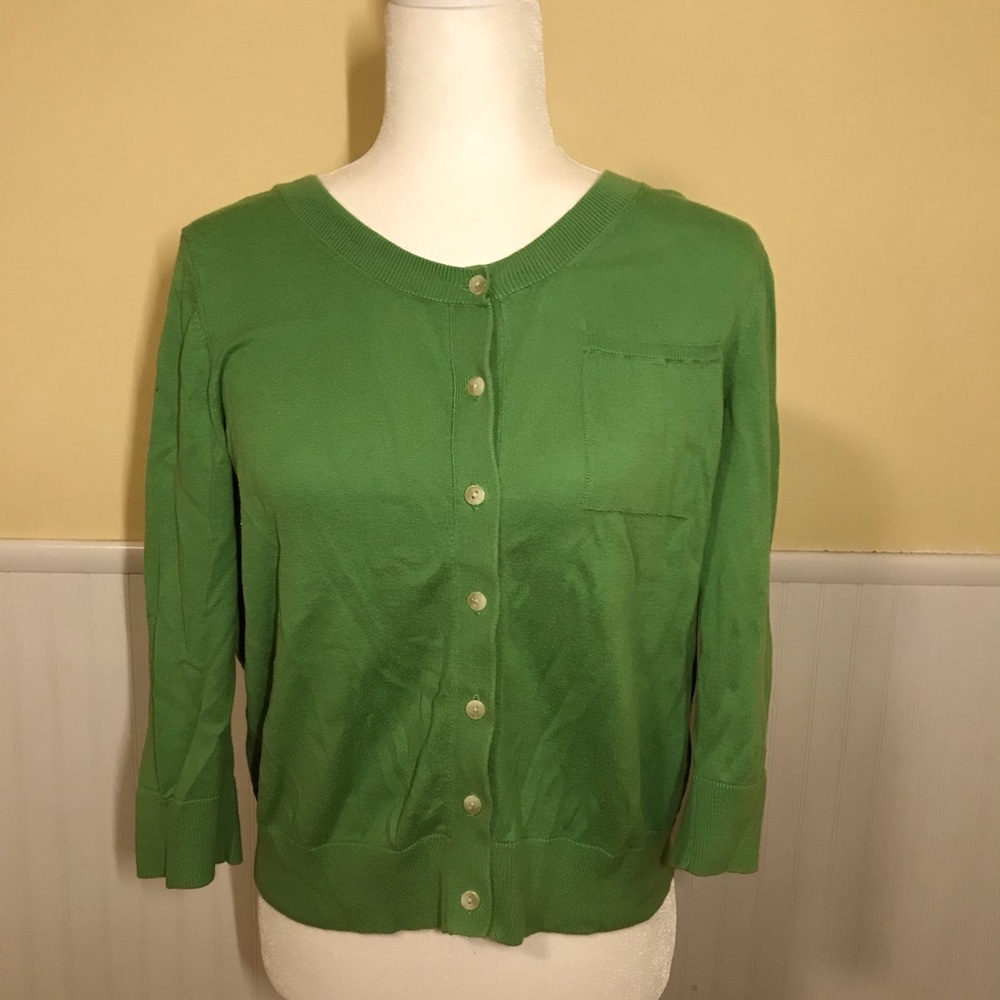 Gap cotton cropped sweater with 3/4 length sleeves. Cotton, large.